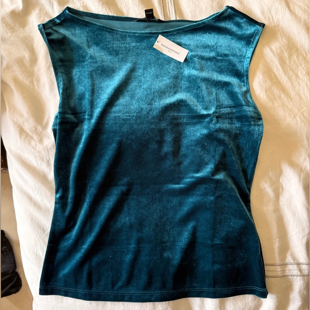 Banana Republic Teal Velvet Tank Top
